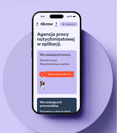 Projekt mobilnej strony Tikrow